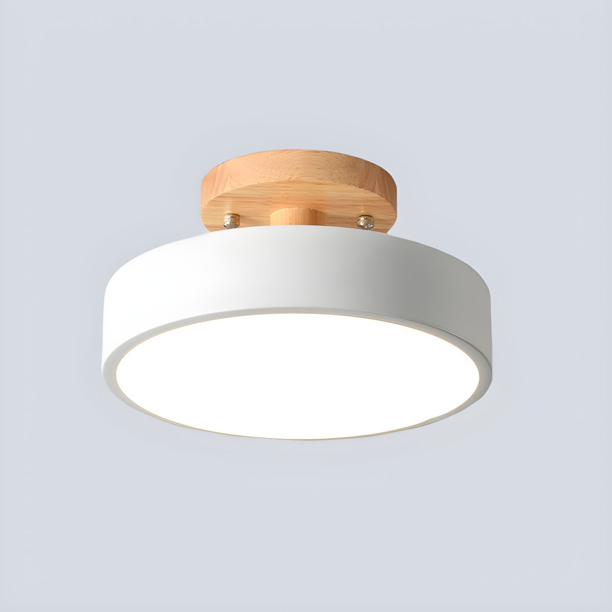 Nordic Style LED Ceiling Light with Wooden Canopy | Korali