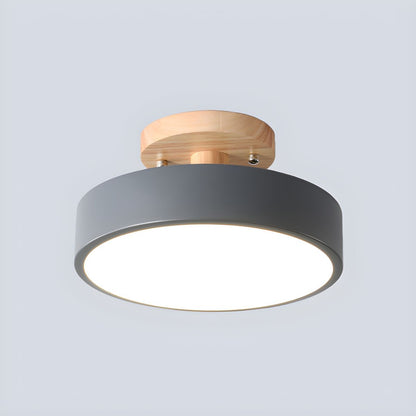 Nordic Style LED Ceiling Light with Wooden Canopy | Korali