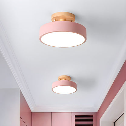 Nordic Style LED Ceiling Light with Wooden Canopy | Korali