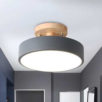 Nordic Style LED Ceiling Light with Wooden Canopy | Korali