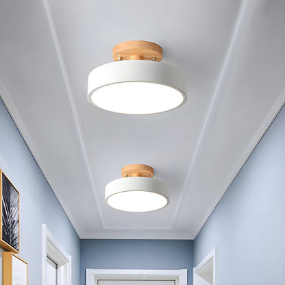 Nordic Style LED Ceiling Light with Wooden Canopy | Korali