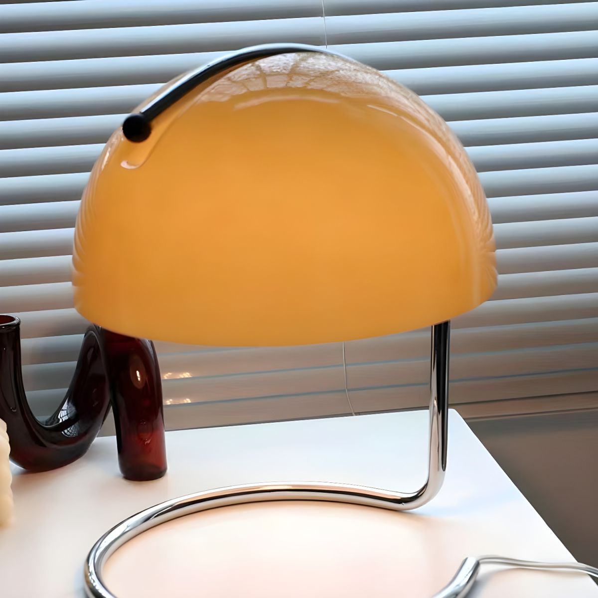 Nordic Table Lamp with Glass Dome Shade Modern Style | Dorlian