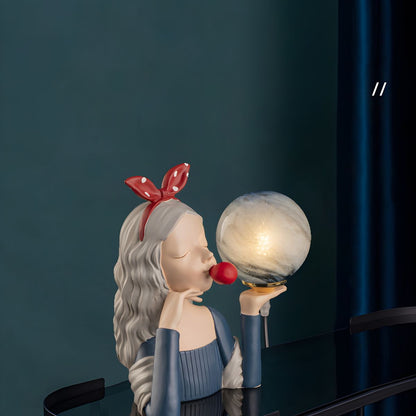Nordic Table Lamp with Spherical Glass Shade | Jorvaki