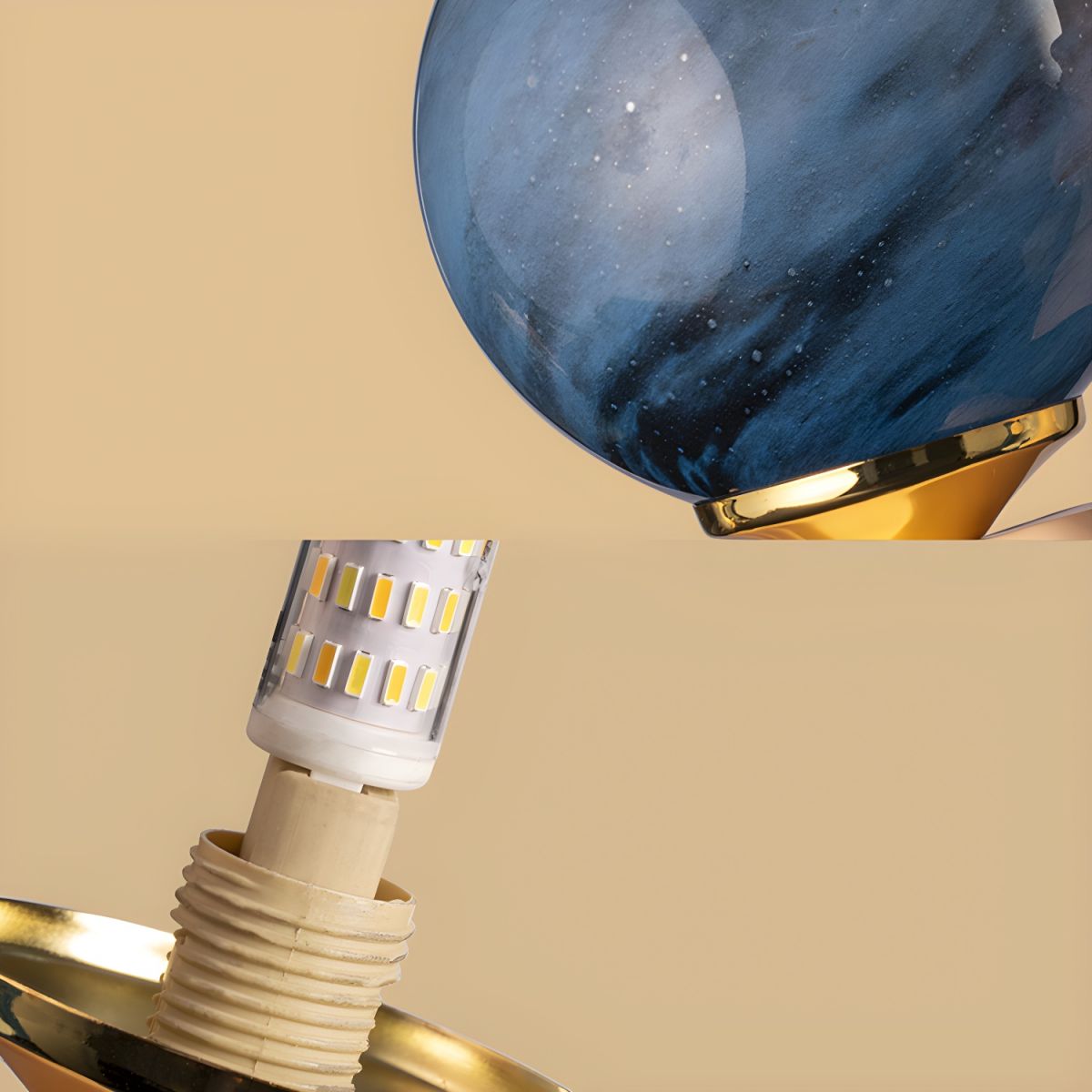 Nordic Table Lamp with Spherical Glass Shade | Jorvaki