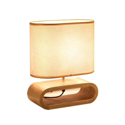 Nordic Table Lamp with Wood Base Fabric Shade | Jorveta