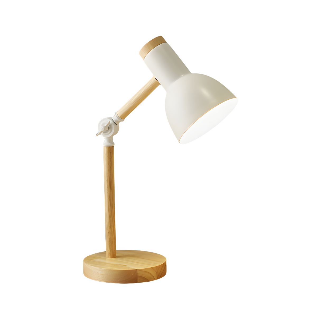 Nordic Table Lamp with Wooden Arm Macaron Style | Dravico