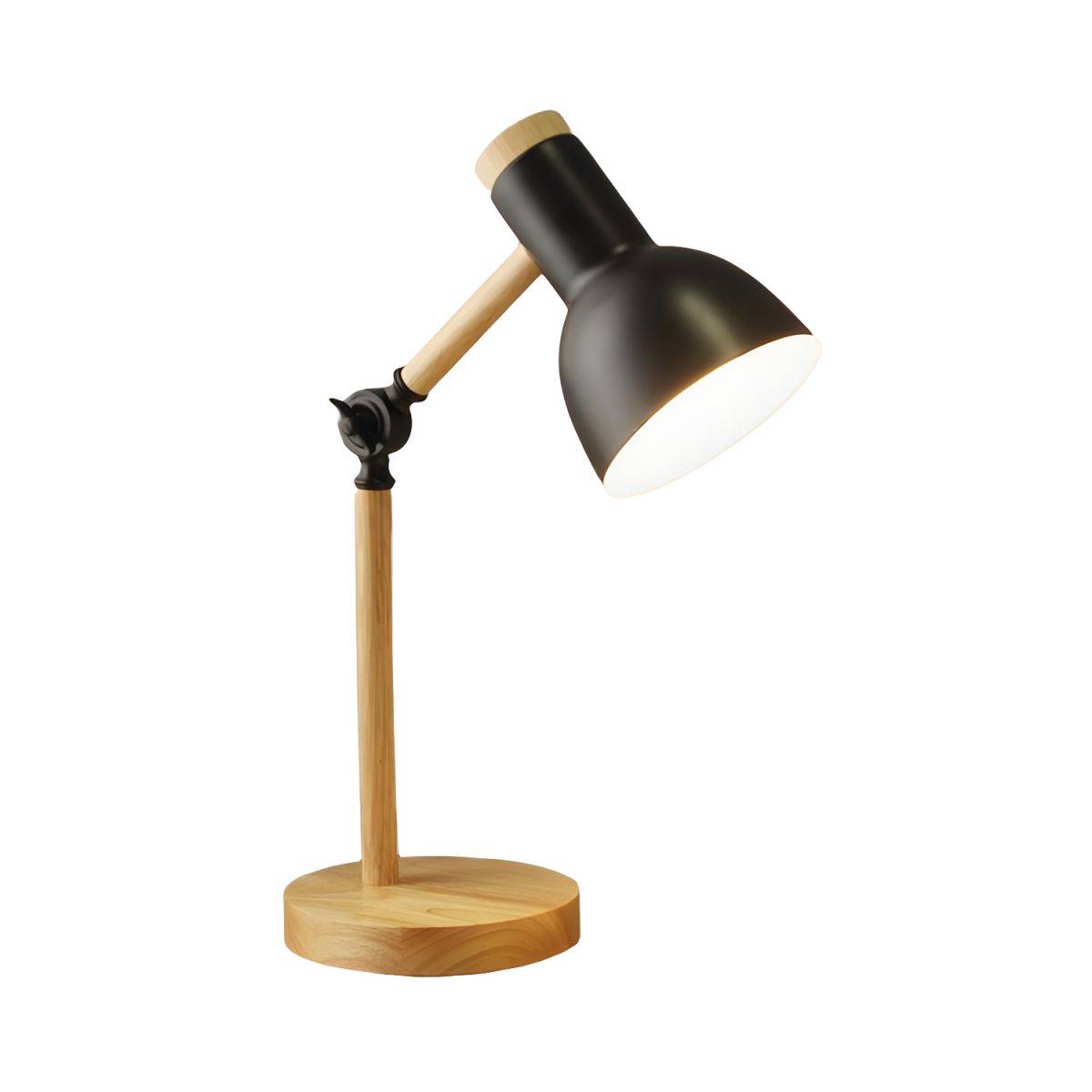 Nordic Table Lamp with Wooden Arm Macaron Style | Dravico
