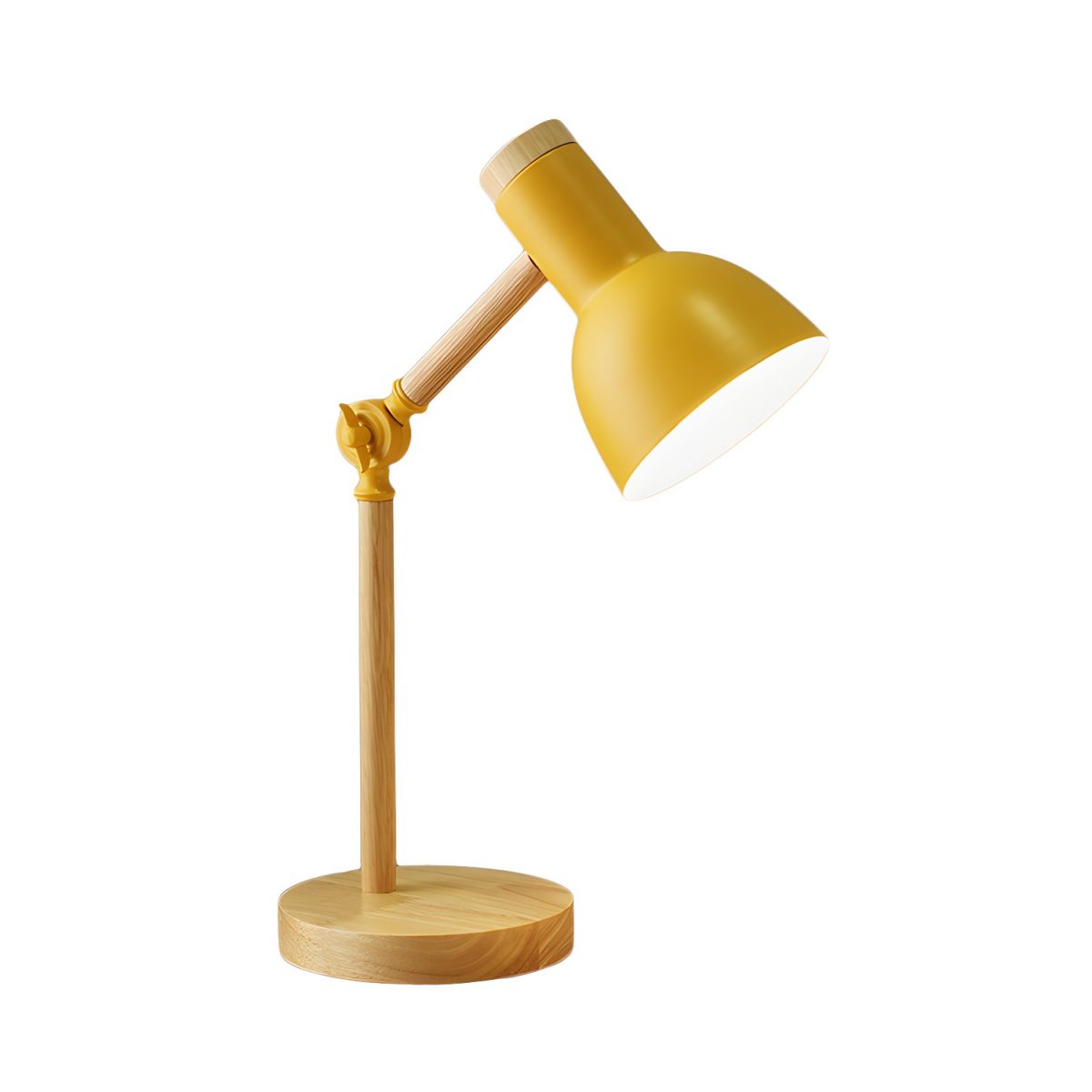 Nordic Table Lamp with Wooden Arm Macaron Style | Dravico