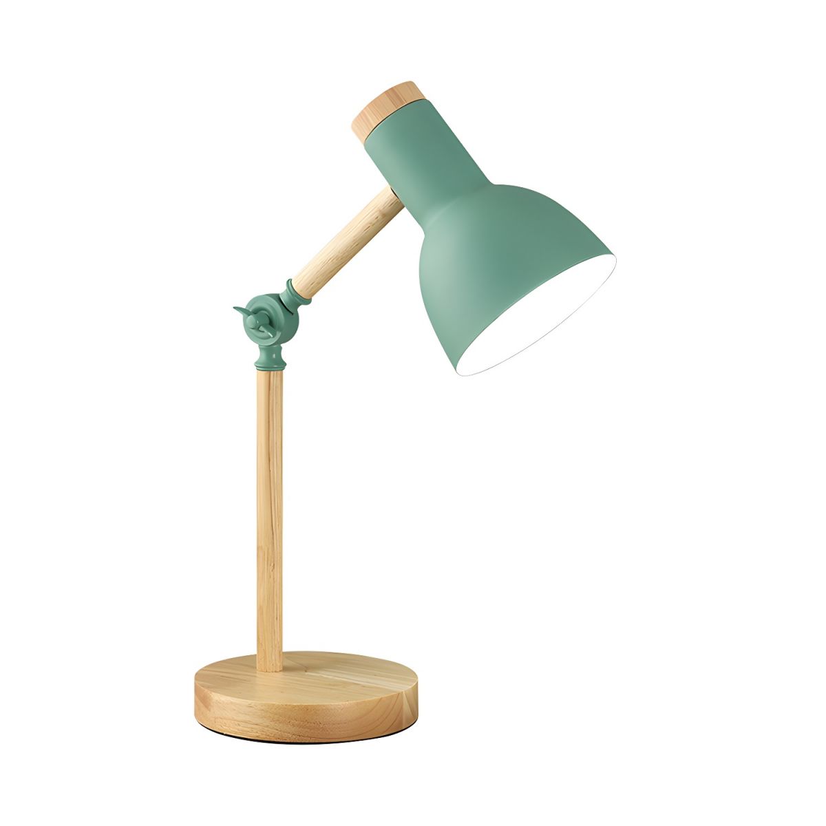 Nordic Table Lamp with Wooden Arm Macaron Style | Dravico