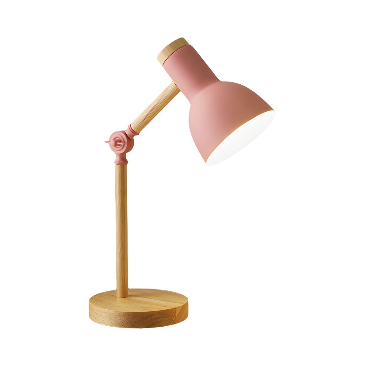Nordic Table Lamp with Wooden Arm Macaron Style | Dravico