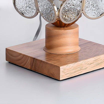 Nordic Tiffany Stained Glass Table Lamp with Wood Base | Drovelle