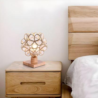 Nordic Tiffany Stained Glass Table Lamp with Wood Base | Drovelle