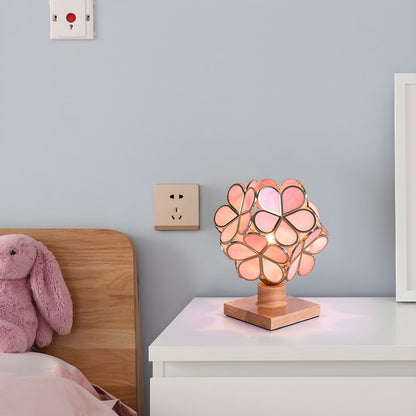 Nordic Tiffany Stained Glass Table Lamp with Wood Base | Drovelle