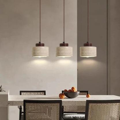 Nordic Travertine Pendant Light with Integrated LED | Orylix
