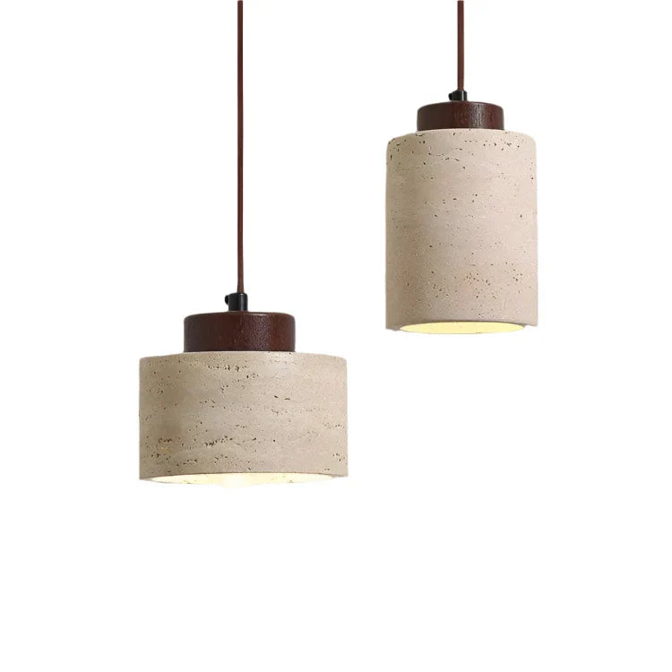 Nordic Travertine Pendant Light with Integrated LED | Orylix