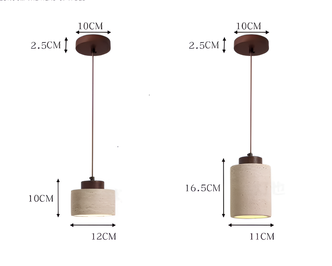 Nordic Travertine Pendant Light with Integrated LED | Orylix