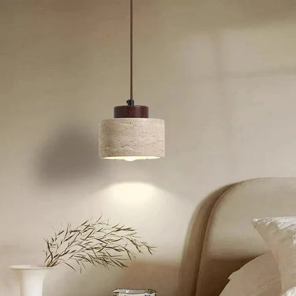 Nordic Travertine Pendant Light with Integrated LED | Orylix