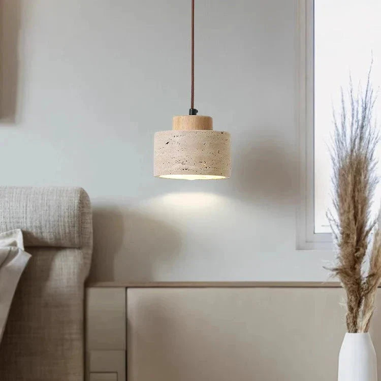 Nordic Travertine Pendant Light with Integrated LED | Orylix