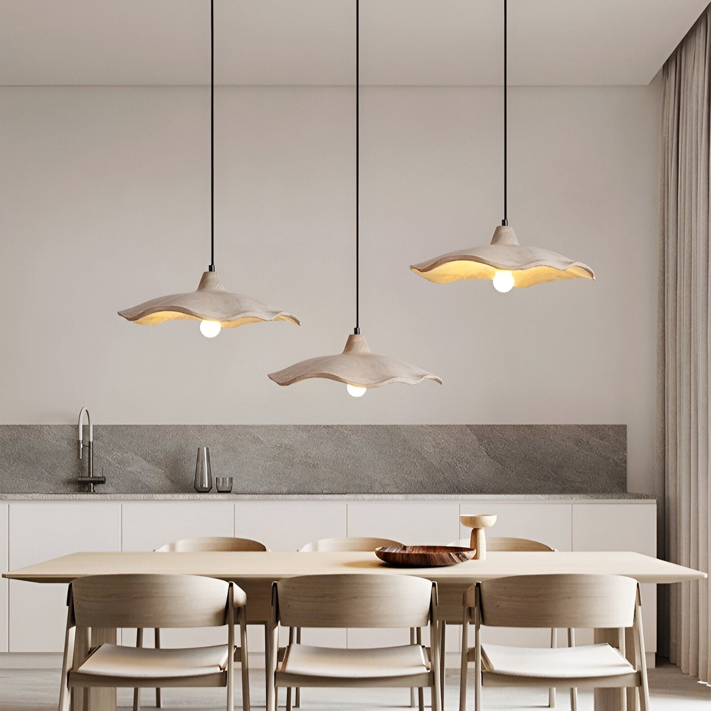 Nordic Wabi Sabi Pendant Light With Cement Flower Shade | Corvella