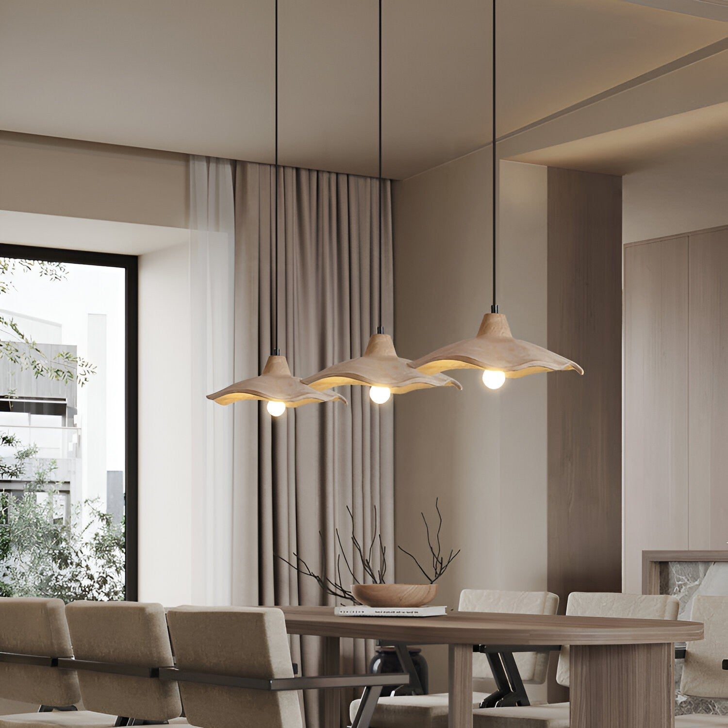 Nordic Wabi Sabi Pendant Light With Cement Flower Shade | Corvella