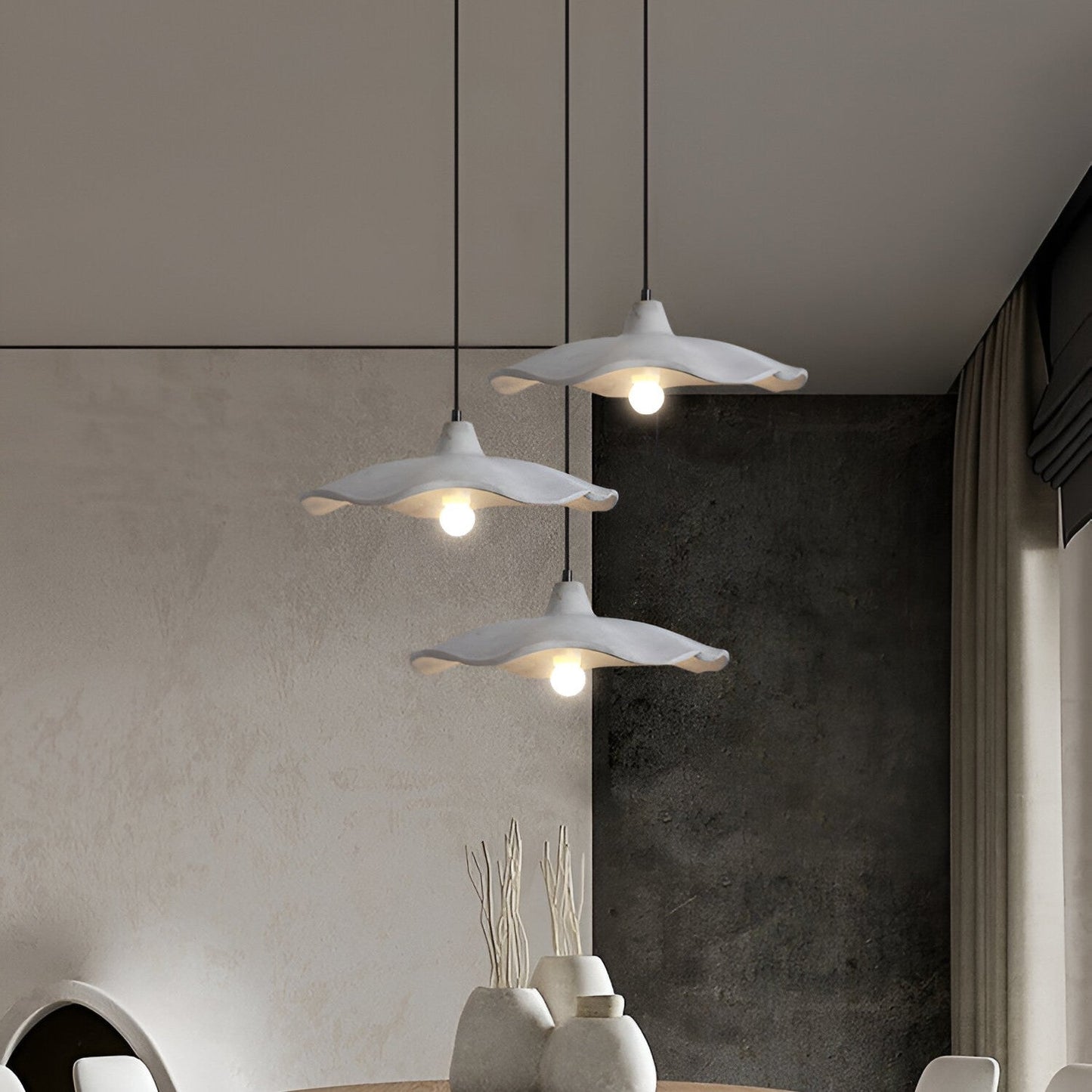 Nordic Wabi Sabi Pendant Light With Cement Flower Shade | Corvella