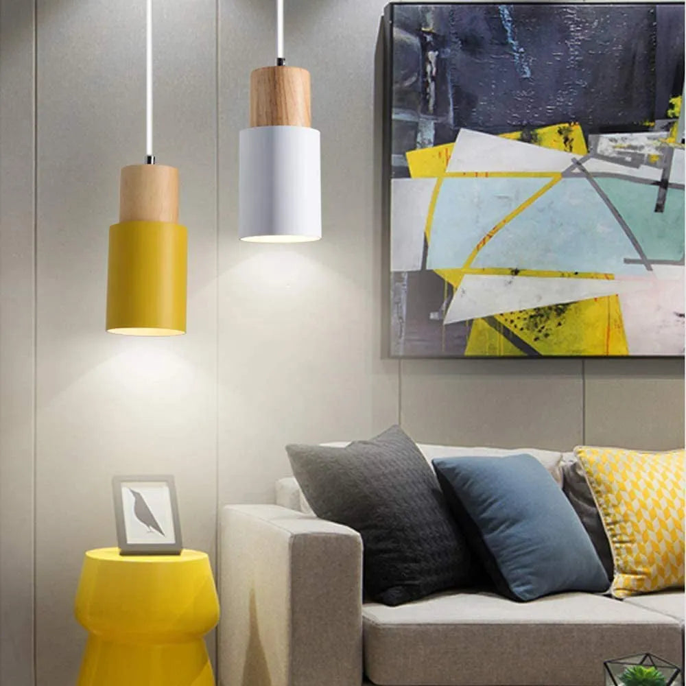 Nordic Wood Accent LED Pendant Light for Dining Areas | Quorena
