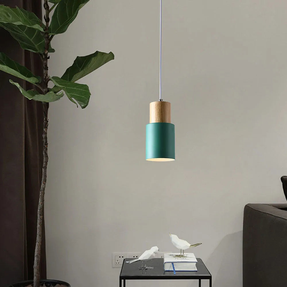 Nordic Wood Accent LED Pendant Light for Dining Areas | Quorena