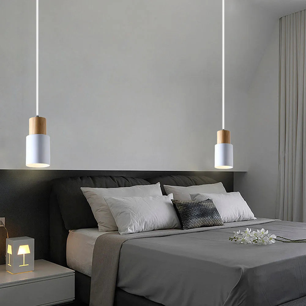 Nordic Wood Accent LED Pendant Light for Dining Areas | Quorena