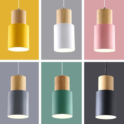 Nordic Wood Accent LED Pendant Light for Dining Areas | Quorena