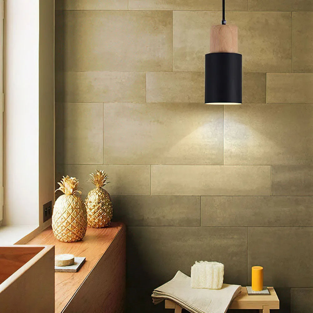 Nordic Wood Accent LED Pendant Light for Dining Areas | Quorena