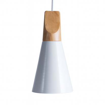 Nordic Wood Aluminium Cone Pendant Light E27 Ceiling Lamp | Xavoryn