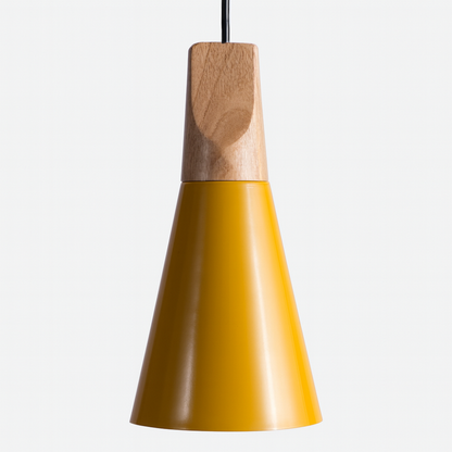 Nordic Wood Aluminium Cone Pendant Light E27 Ceiling Lamp | Xavoryn