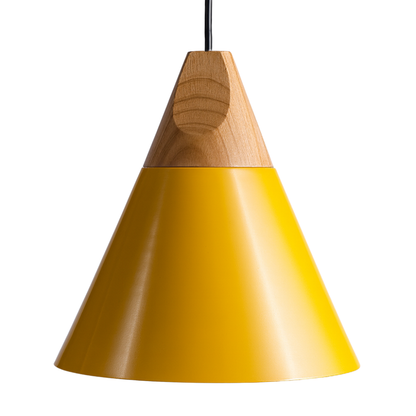 Nordic Wood Aluminium Cone Pendant Light E27 Ceiling Lamp | Xavoryn