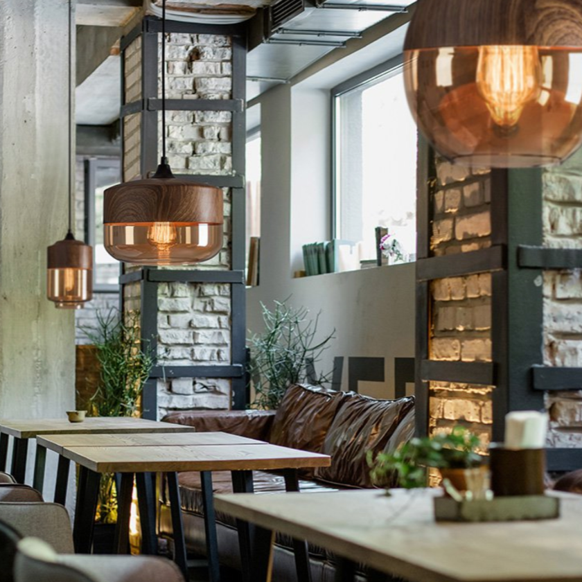 Nordic Wood And Glass Pendant Light With E27 Socket | Uxoryn
