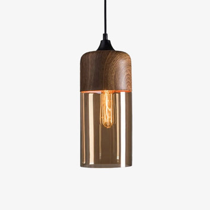 Nordic Wood And Glass Pendant Light With E27 Socket | Uxoryn