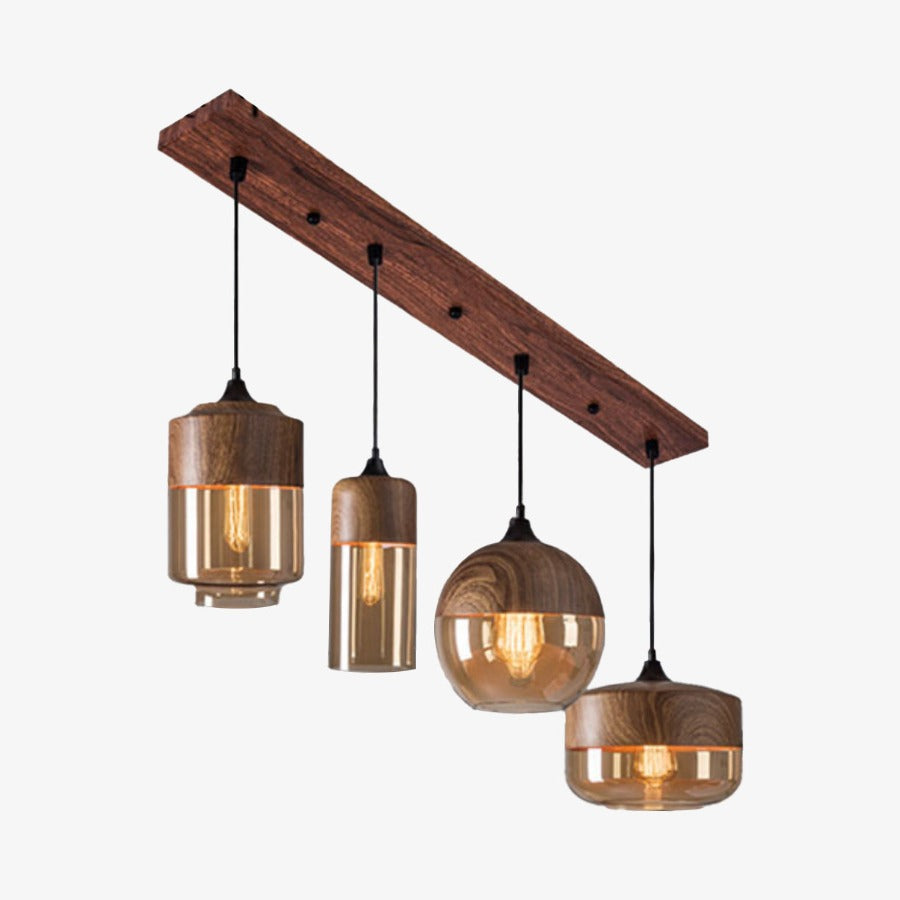 Nordic Wood And Glass Pendant Light With E27 Socket | Uxoryn