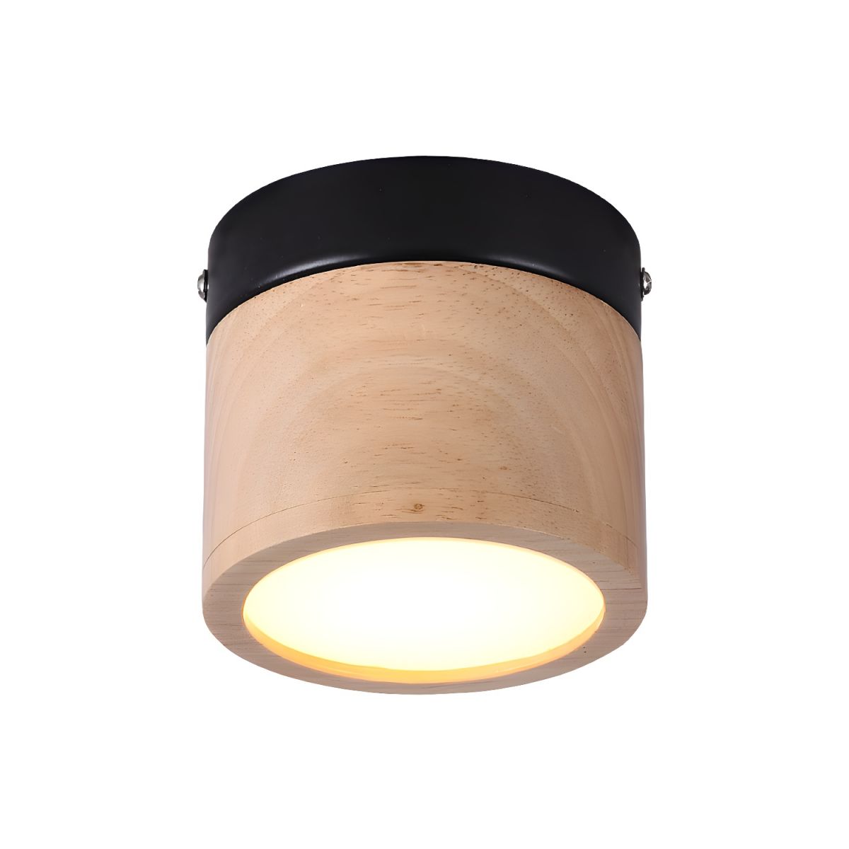 Nordic Wood Cylinder Flush Mount Ceiling Light | Lorvix