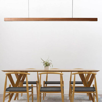 Nordic Wood LED Linear Pendant Light Ceiling Fixture | Xyvora