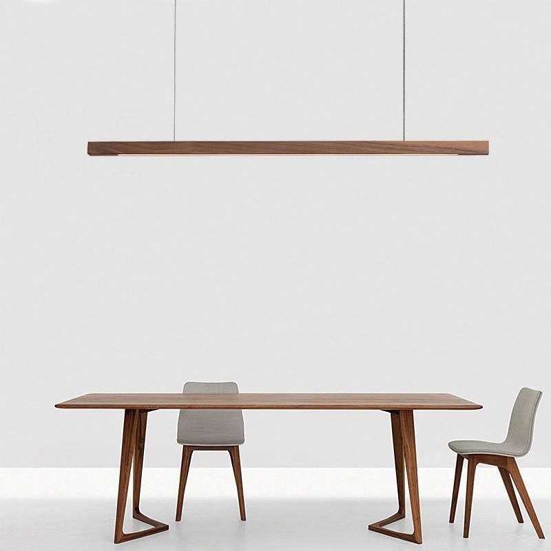 Nordic Wood LED Linear Pendant Light Ceiling Fixture | Xyvora