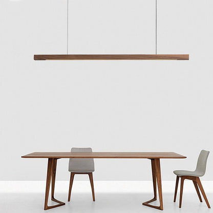 Nordic Wood LED Linear Pendant Light Ceiling Fixture | Xyvora