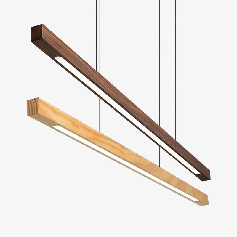 Nordic Wood LED Linear Pendant Light Ceiling Fixture | Xyvora