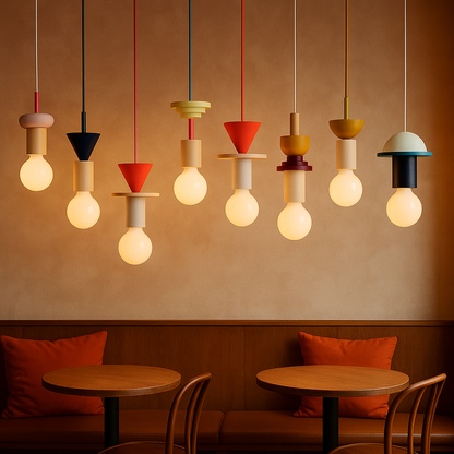 Nordic Wood LED Pendant Light with Geometric Design | Zyntaro