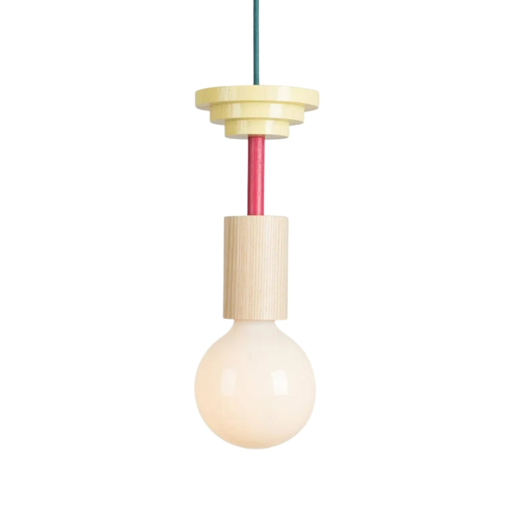 Nordic Wood LED Pendant Light with Geometric Design | Zyntaro