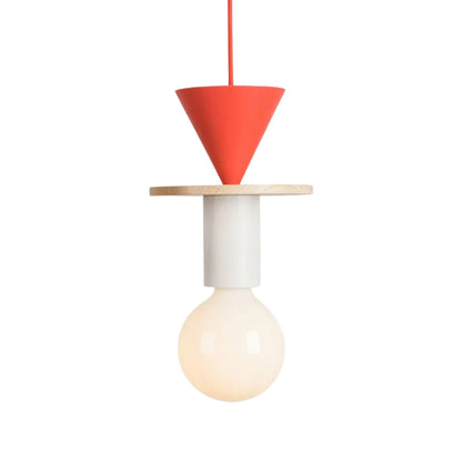 Nordic Wood LED Pendant Light with Geometric Design | Zyntaro