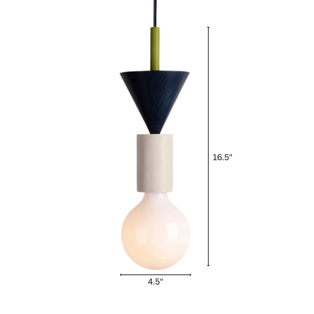 Nordic Wood LED Pendant Light with Geometric Design | Zyntaro