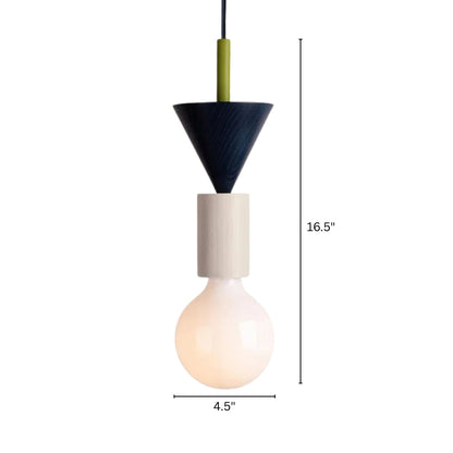 Nordic Wood LED Pendant Light with Geometric Design | Zyntaro
