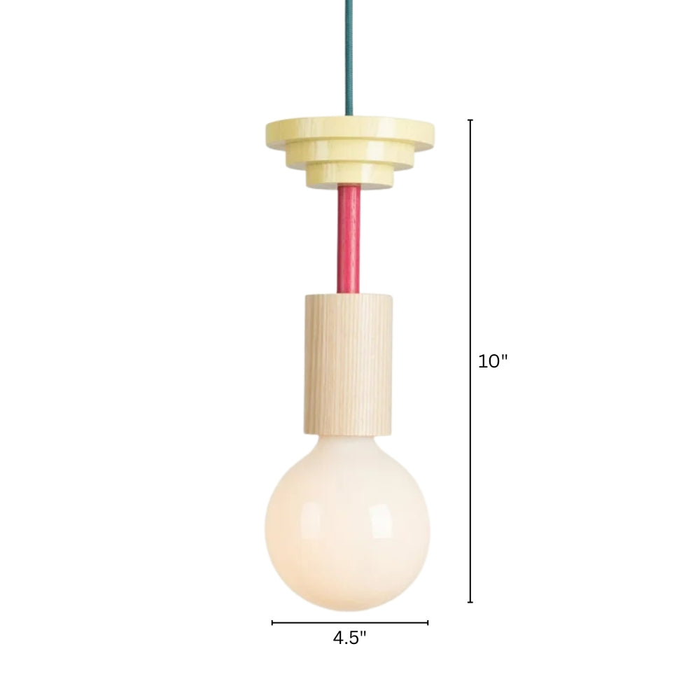 Nordic Wood LED Pendant Light with Geometric Design | Zyntaro