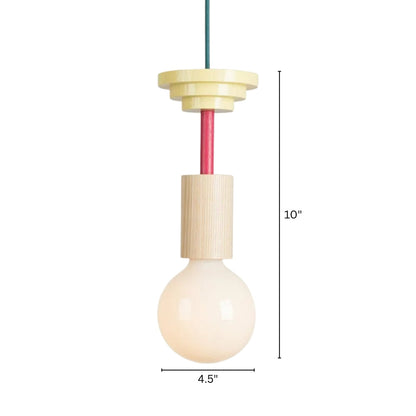 Nordic Wood LED Pendant Light with Geometric Design | Zyntaro