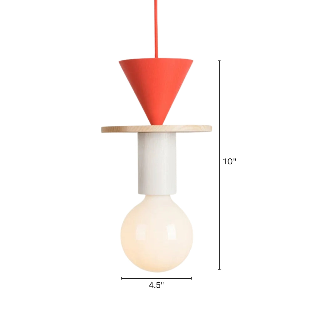 Nordic Wood LED Pendant Light with Geometric Design | Zyntaro
