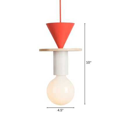Nordic Wood LED Pendant Light with Geometric Design | Zyntaro